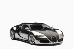 Bugatti EB Veyron 16.4 Pur Sang, Black/Aluminum Casting 1:18 by AutoArt