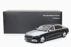 Mercedes - Maybach S-Class 2021 Black / Silver 1:18 by Almost Real