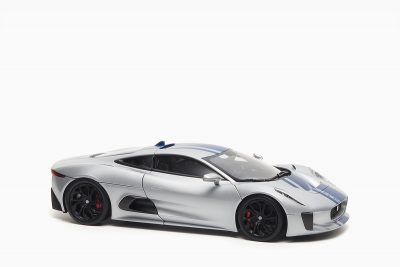 Jaguar C-X75 Lightning Silver / Blue Stripes 1:18 by Almost Real