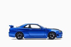 Nissan Nismo R34 GT-R Z-tune Bayside Blue Carbon Bonnet 1:18 by Autoart