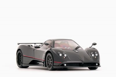 Pagani Zonda F Gloss Carbon Black with Red Stripe 1:18 by Almost Real