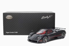 Pagani Zonda F Gloss Carbon Black with Red Stripe 1:18 by Almost Real