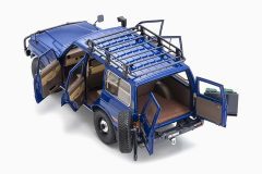 Toyota Land Cruiser 60 RHD (Right Hand Drive) Blue with Stripes and Roof Rack with Accessories 1:18 by Kyosho