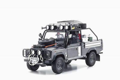 Land Rover Defender "Movie Edition" RHD (Right Hand Drive) Gray with Accessories 1/18 Model Car by Kyosho