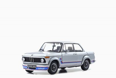 BMW 2002 Turbo Silver with Red and Blue Stripes 1:18 by Kyosho