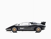 Lamborghini Countach LP 500R Black with White Interior 1:18 by Kyosho