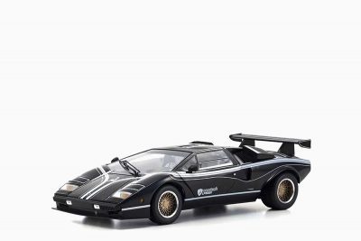 Lamborghini Countach LP 500R Black with White Interior 1:18 by Kyosho