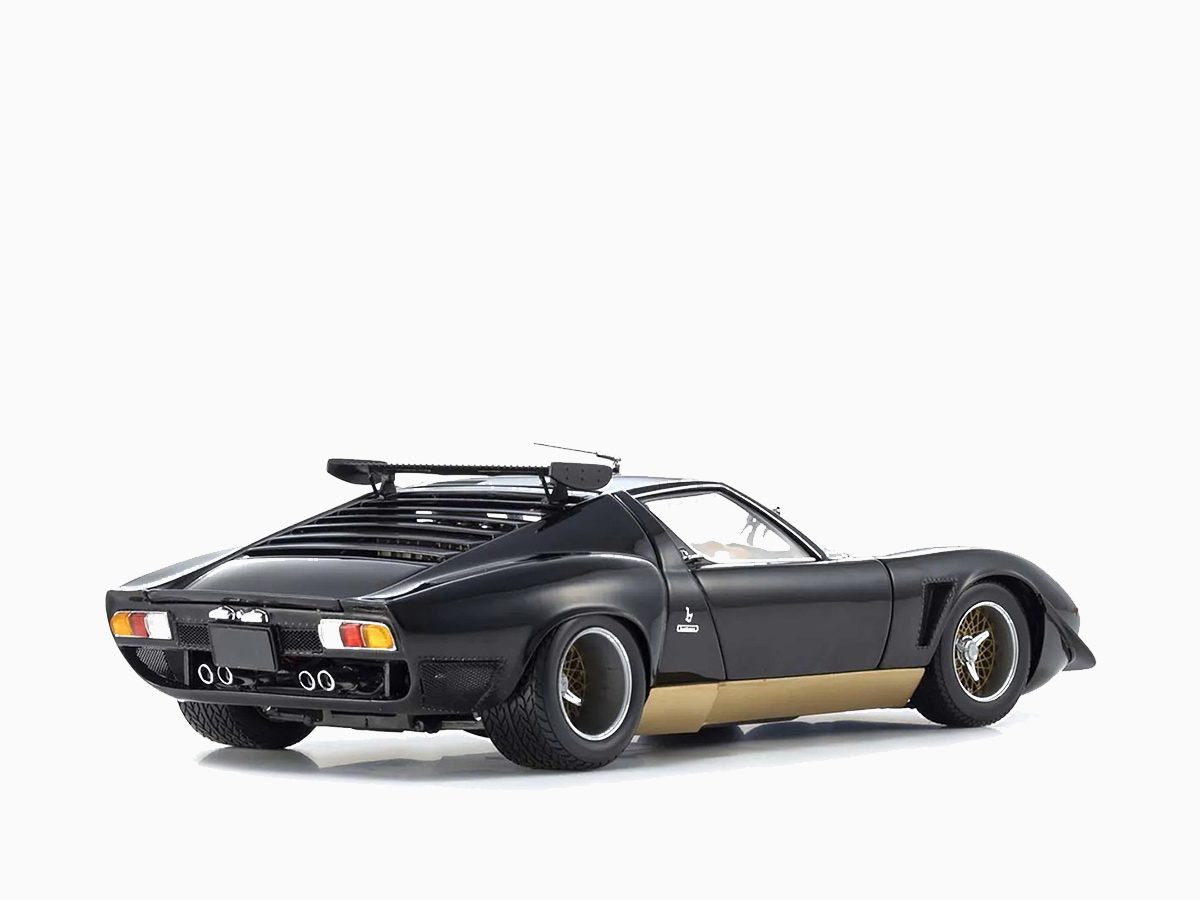 Lamborghini Miura SVR Black and Gold 1/18 Model Car by Kyosho